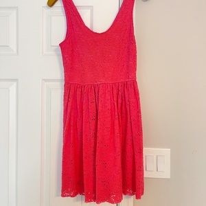 Coral (red orange) small lace dress francescas s